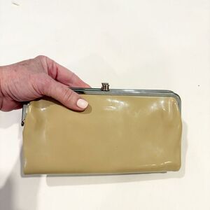 HOBO Lauren Wallet Nude Patent  Leather Double Frame Kiss Closure $148.00